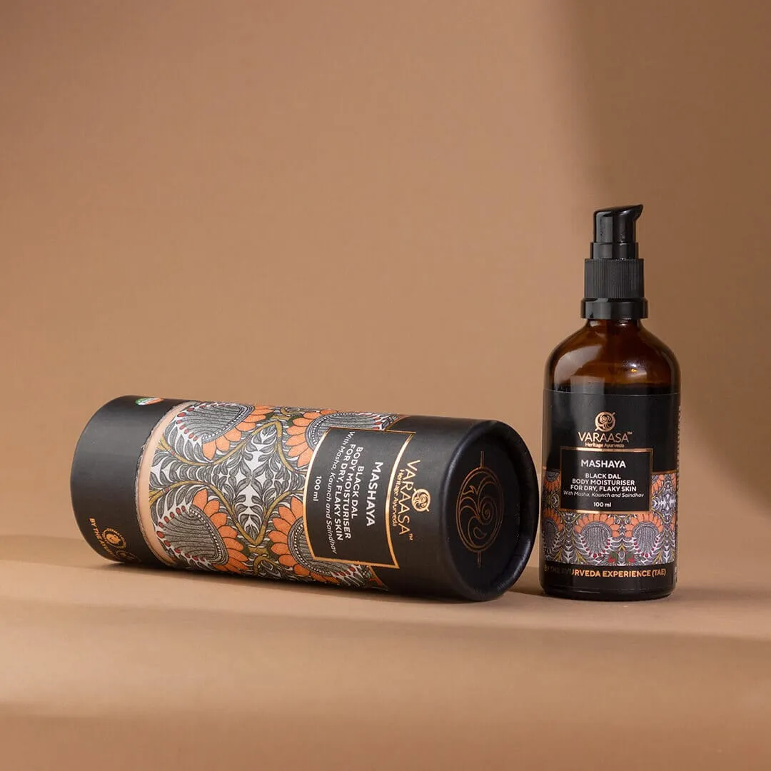 Mashaya Black Dal Body Moisturiser for Dry, Flaky Skin | Natural Moisturising Body Oil