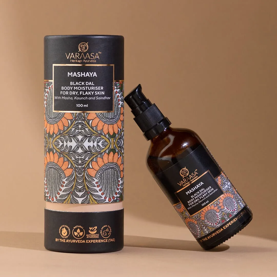 Mashaya Black Dal Body Moisturiser for Dry, Flaky Skin | Natural Moisturising Body Oil