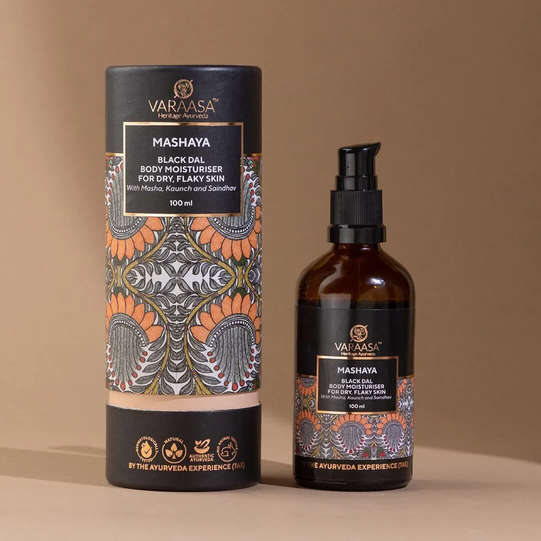 Mashaya Black Dal Body Moisturiser for Dry, Flaky Skin | Natural Moisturising Body Oil