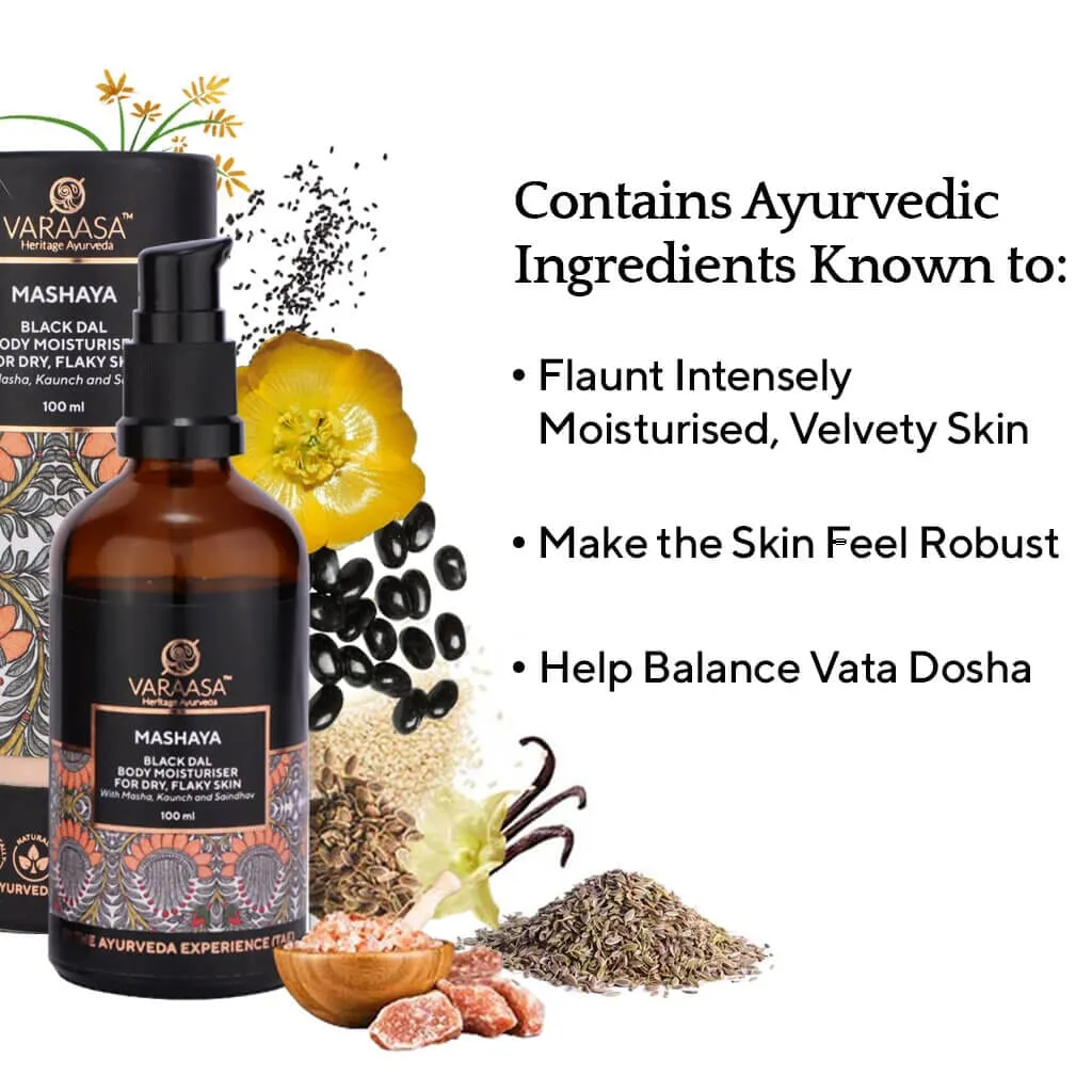 Mashaya Black Dal Body Moisturiser for Dry, Flaky Skin | Natural Moisturising Body Oil