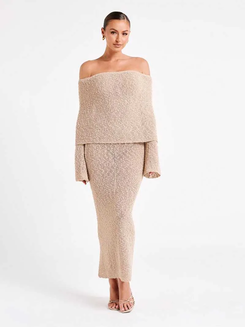 Maya | Ribbed Bouclé Dress