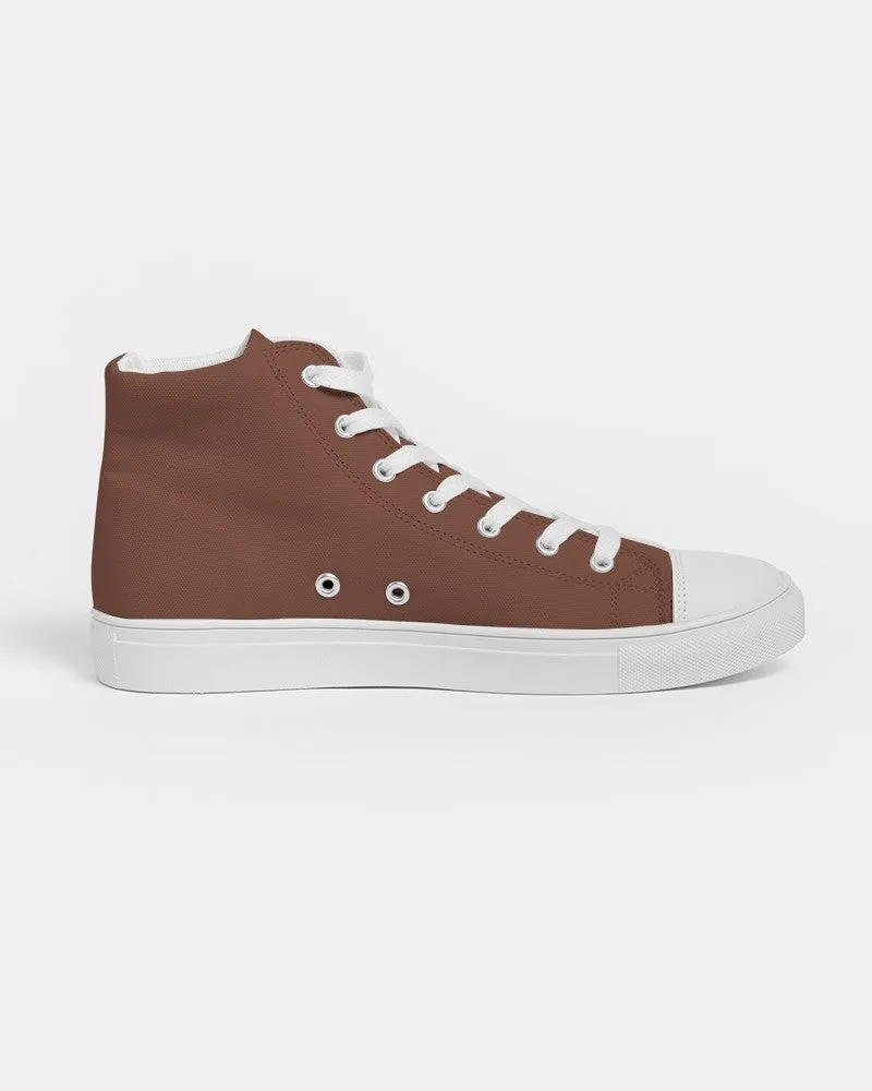Medium Dark Red Brown Women's High-top Canvas Sneakers | Women's | Medium Dark Pastel Red Brown | C0M60Y60K60