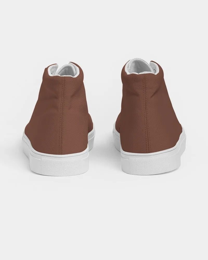 Medium Dark Red Brown Women's High-top Canvas Sneakers | Women's | Medium Dark Pastel Red Brown | C0M60Y60K60