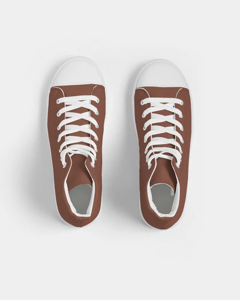Medium Dark Red Brown Women's High-top Canvas Sneakers | Women's | Medium Dark Pastel Red Brown | C0M60Y60K60