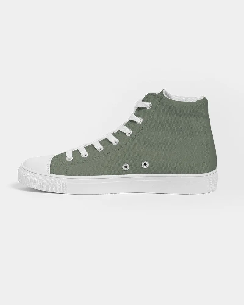 Medium Dark Warm Green Men's High-top Canvas Sneakers | Men's | Medium Dark Pale Pastel Warm Green | C15M0Y30K60