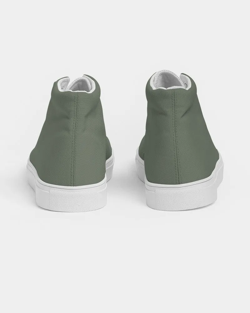 Medium Dark Warm Green Men's High-top Canvas Sneakers | Men's | Medium Dark Pale Pastel Warm Green | C15M0Y30K60