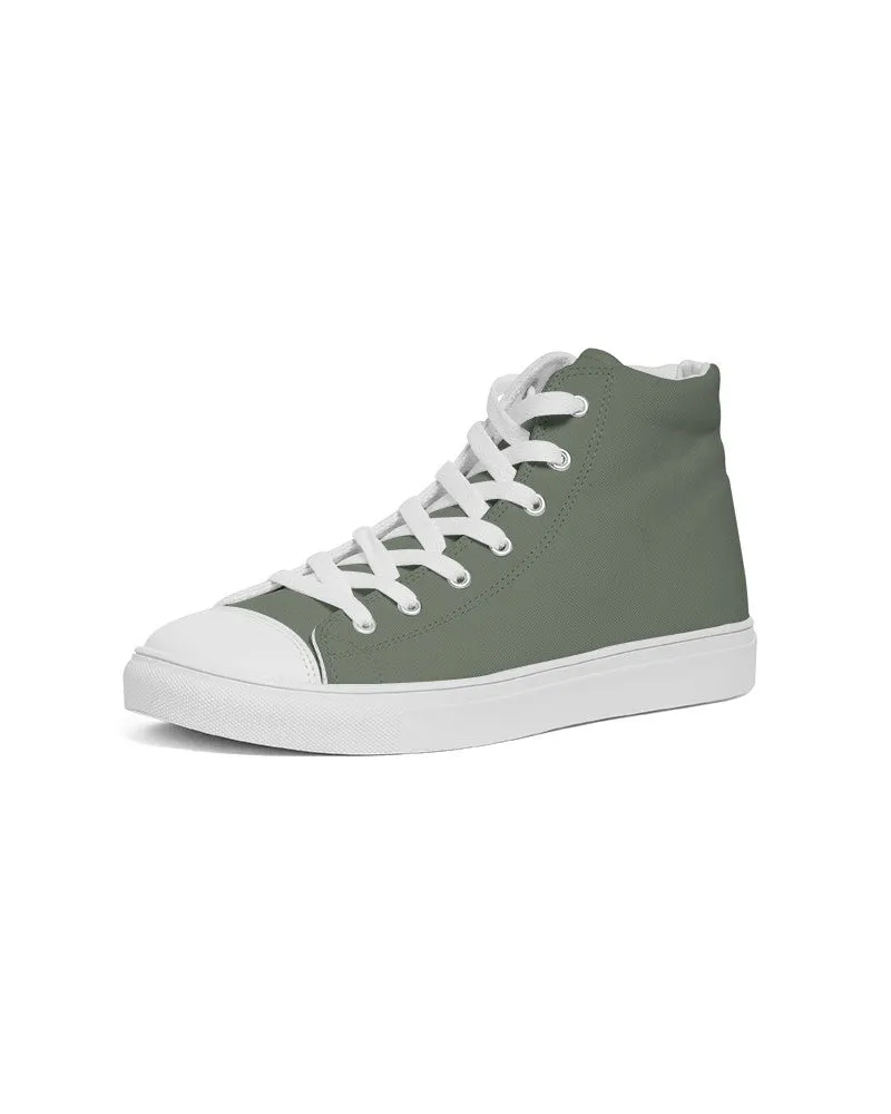 Medium Dark Warm Green Men's High-top Canvas Sneakers | Men's | Medium Dark Pale Pastel Warm Green | C15M0Y30K60