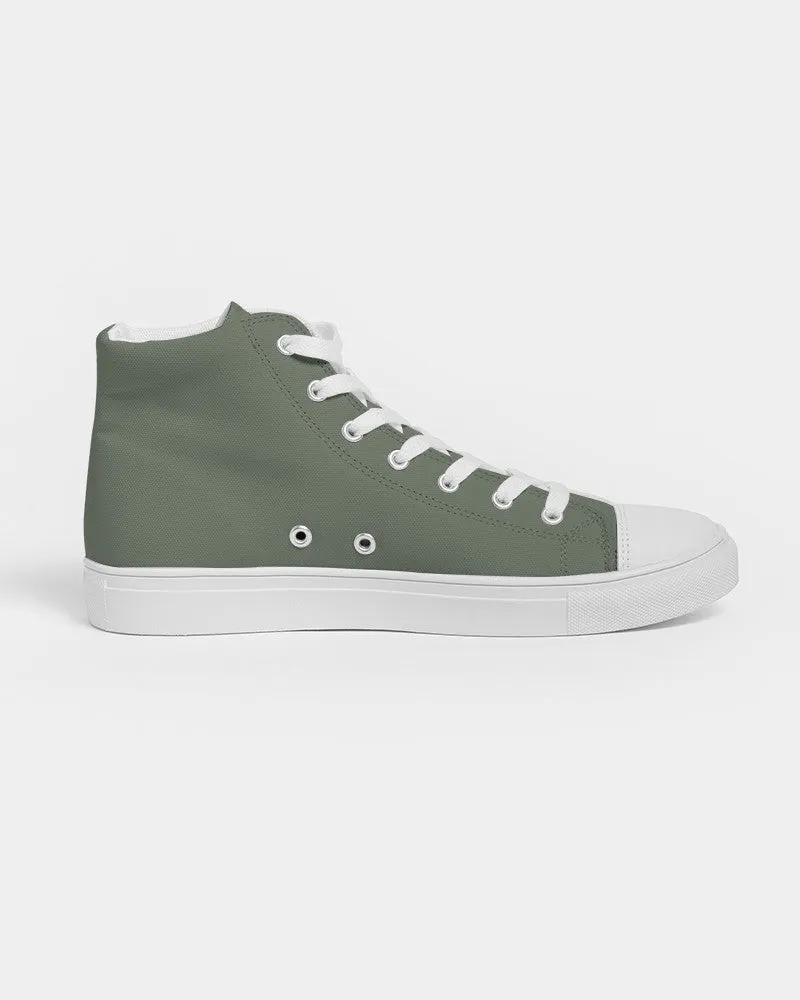 Medium Dark Warm Green Men's High-top Canvas Sneakers | Men's | Medium Dark Pale Pastel Warm Green | C15M0Y30K60