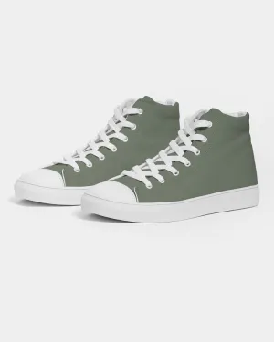 Medium Dark Warm Green Men's High-top Canvas Sneakers | Men's | Medium Dark Pale Pastel Warm Green | C15M0Y30K60
