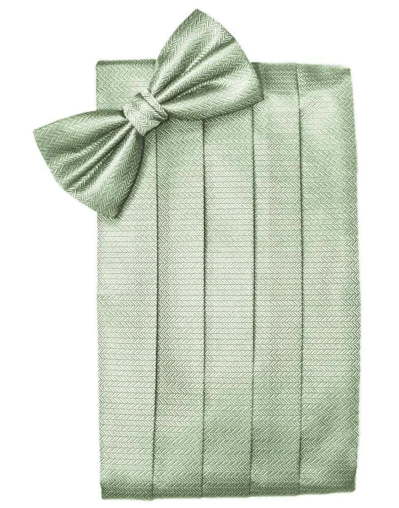 Mint Herringbone Cummerbund