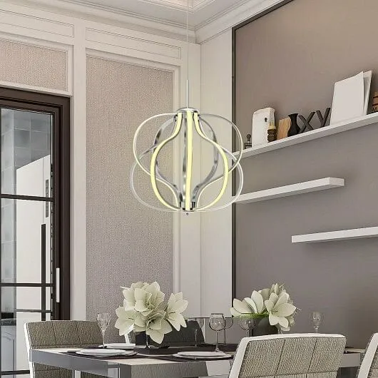 Modern Dimmable Warm White LED Chandelier - Color: Silver
