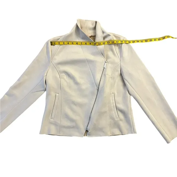 Moto jacket blazer. Off white. NWT Faux Suede Leather.