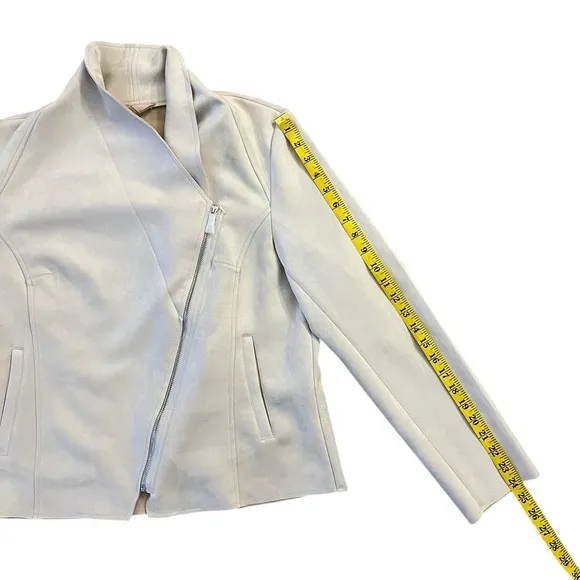 Moto jacket blazer. Off white. NWT Faux Suede Leather.