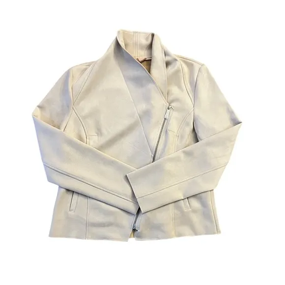Moto jacket blazer. Off white. NWT Faux Suede Leather.