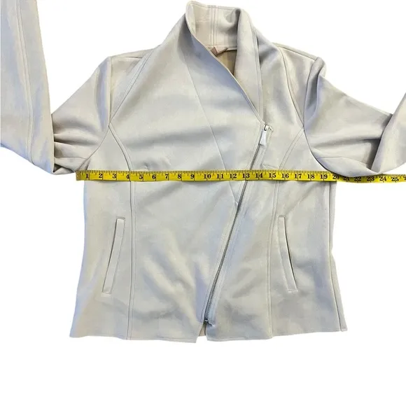 Moto jacket blazer. Off white. NWT Faux Suede Leather.