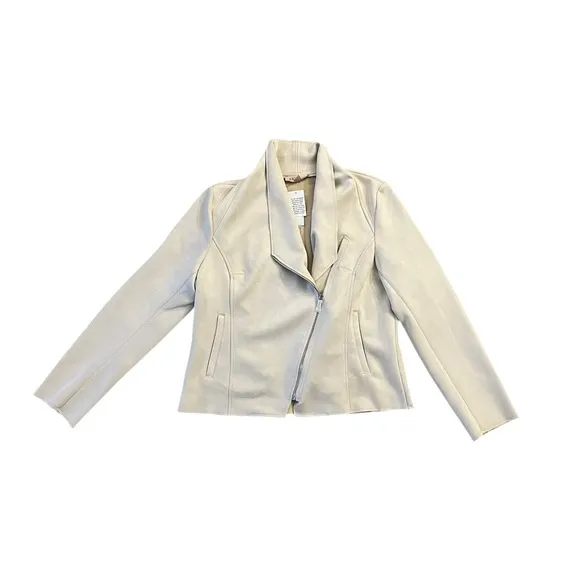 Moto jacket blazer. Off white. NWT Faux Suede Leather.