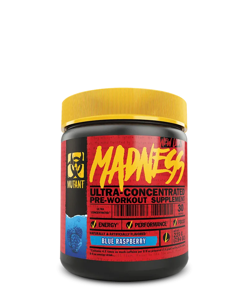 Mutant MADNESS Pre-Workout Supplement - Blue Raspberry (225 g)