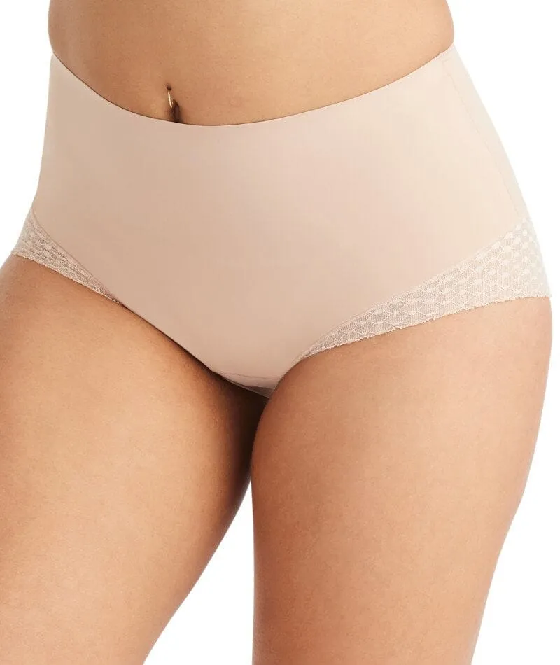 Nancy Ganz Revive Lace Waisted Brief - Warm Taupe