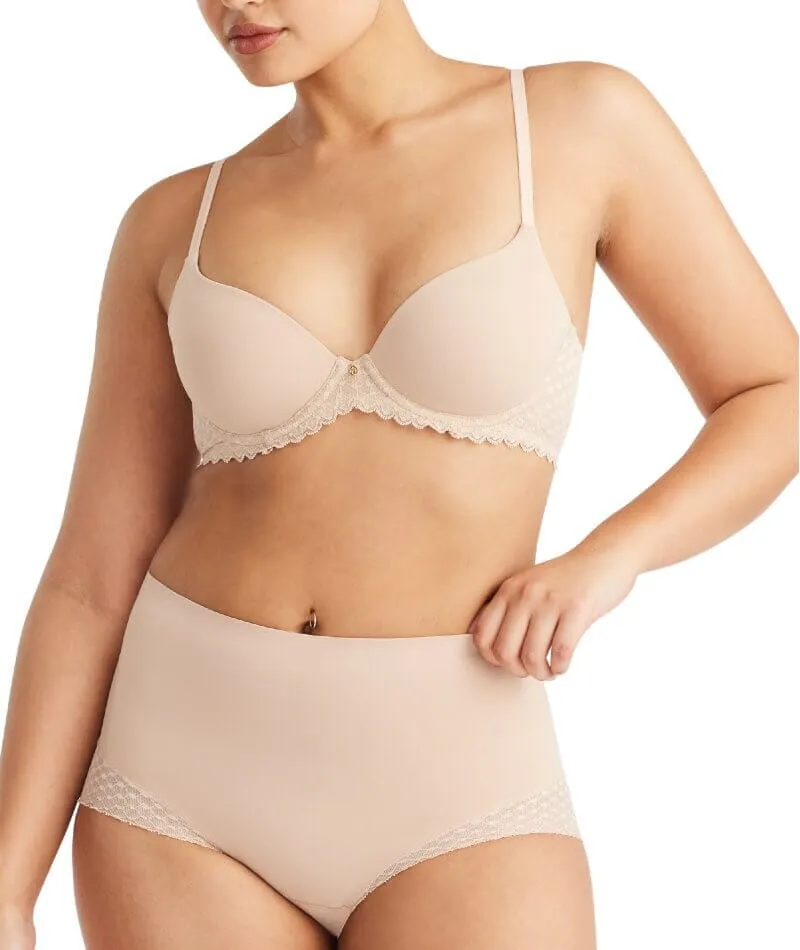 Nancy Ganz Revive Lace Waisted Brief - Warm Taupe