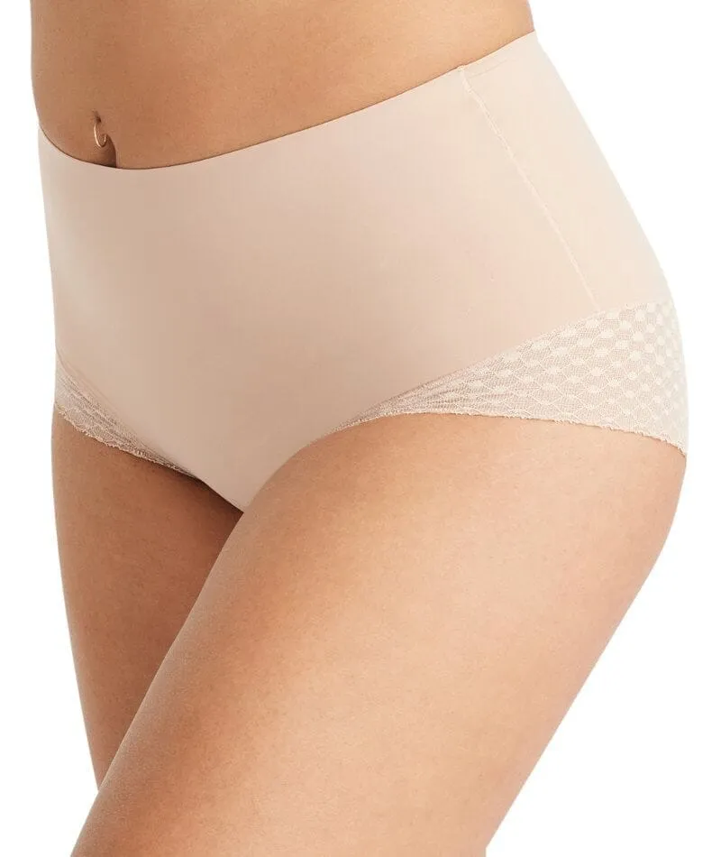Nancy Ganz Revive Lace Waisted Brief - Warm Taupe