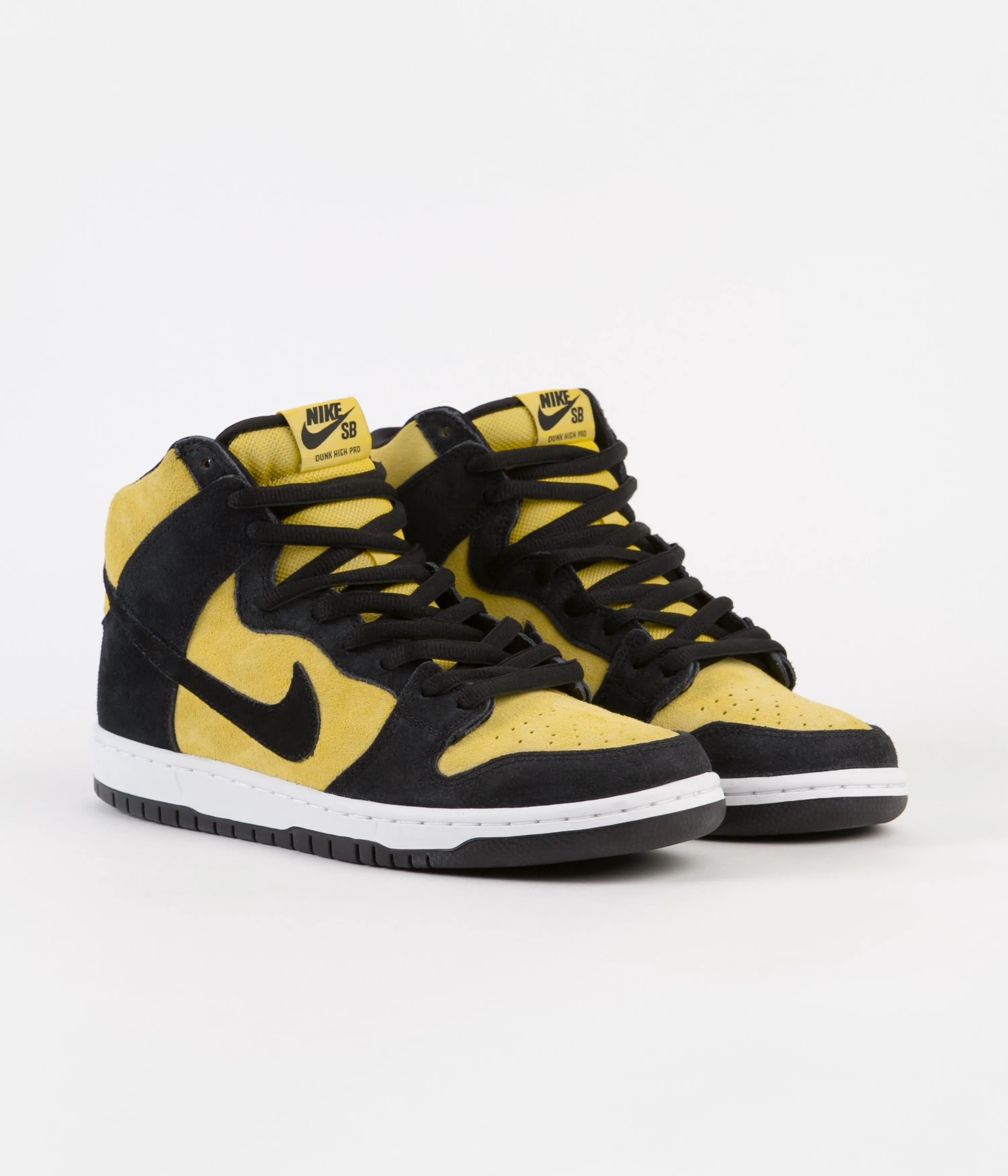 Nike SB Dunk High Pro 'Reverse Goldenrod' Shoes - Black / Black - Varsity Maize - White
