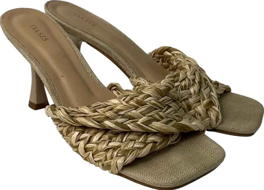 Oasis Beige Woven Heels UK 5 EU 38 👠
