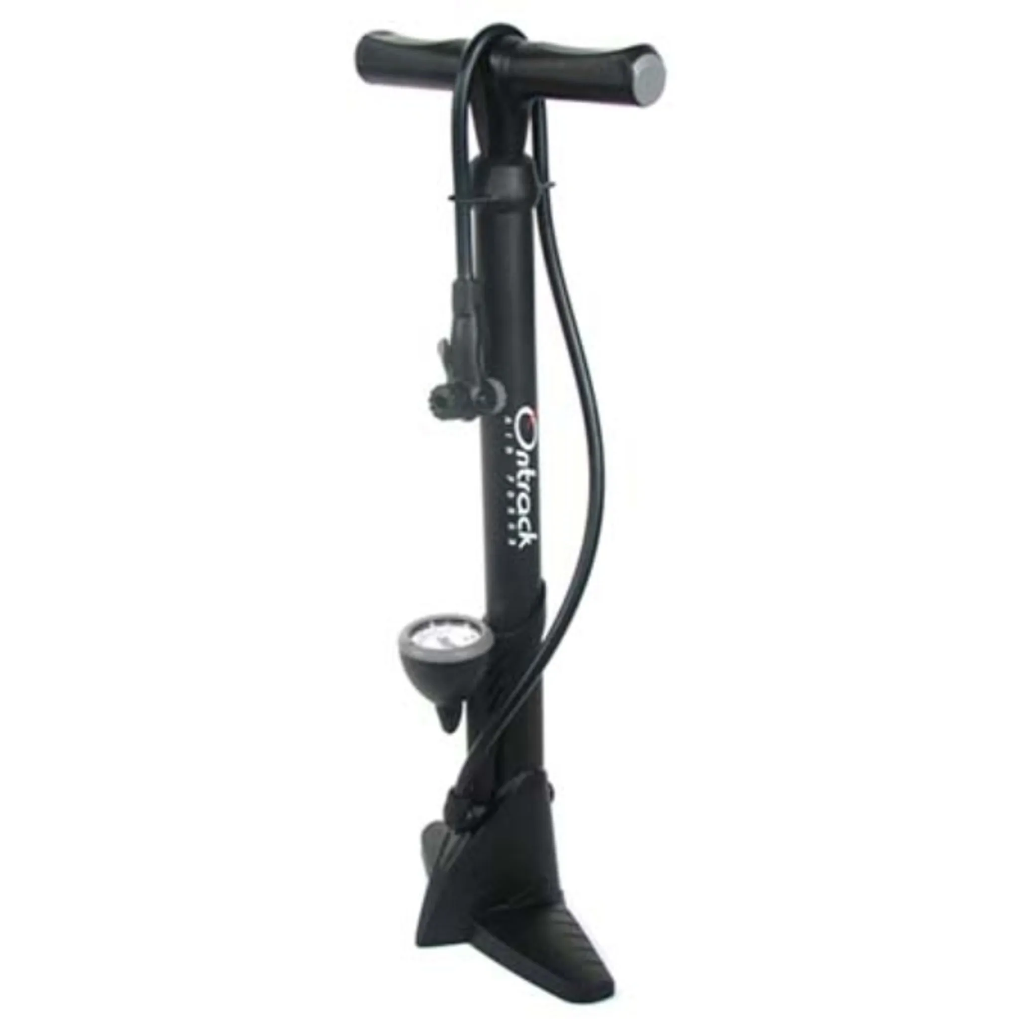On Track Floor Pump 2-Way with Gauge Plastic Black