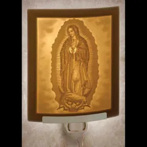 Our Lady of Guadalupe Porcelain Night Light Curved 5"