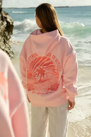 Oversized hoodie for women - relaxed cut with beach -inspired design