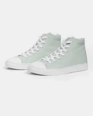 Pale Green Men's High-top Canvas Sneakers | Men's | Bright Pale Green | C10M0Y10K0