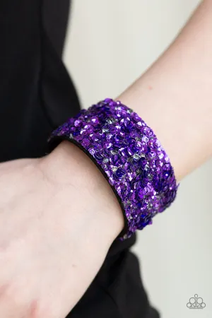 Paparazzi Starry Sequins Urban Bracelet Purple