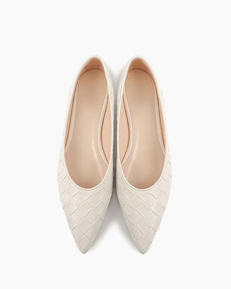 Pointed Toe Woven Height-enhancing Flat Shoes