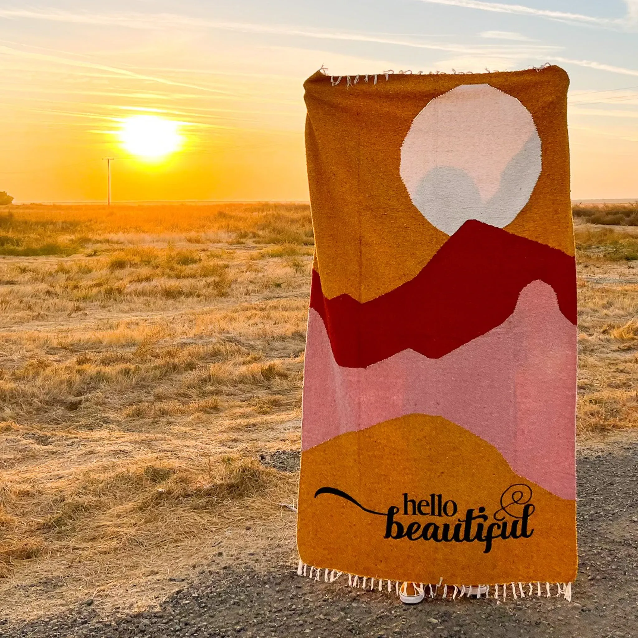 "Hello Beautiful" - Warm Throw - Mexican Blanket - Wholesale