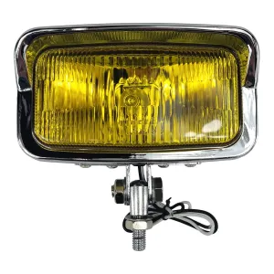 Rectangle Chopper Headlight - Chrome - Amber Lens
