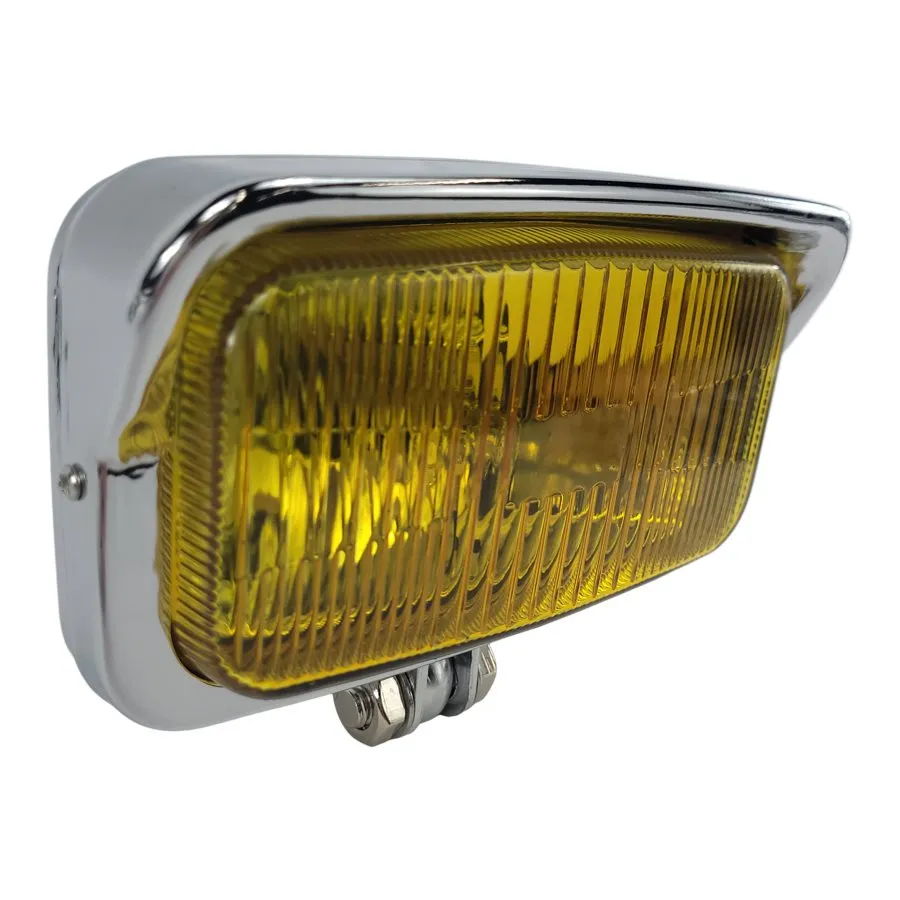 Rectangle Chopper Headlight - Chrome - Amber Lens