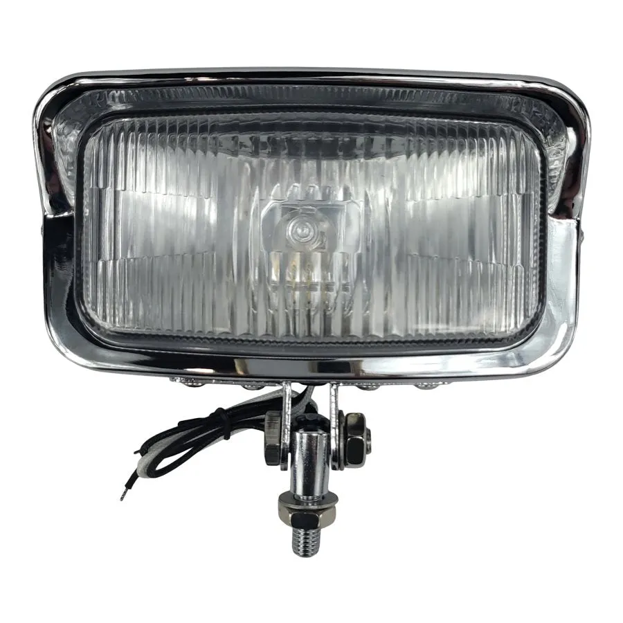 Rectangle Chopper Headlight - Chrome - Clear Lens