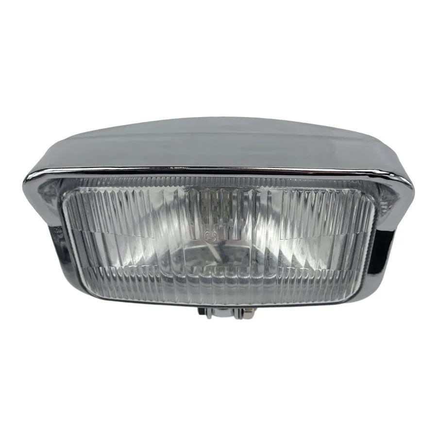 Rectangle Chopper Headlight - Chrome - Clear Lens