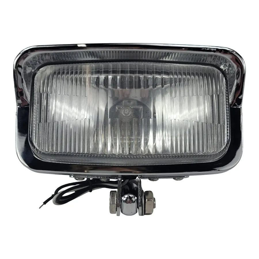 Rectangle Chopper Headlight - Chrome - Clear Lens