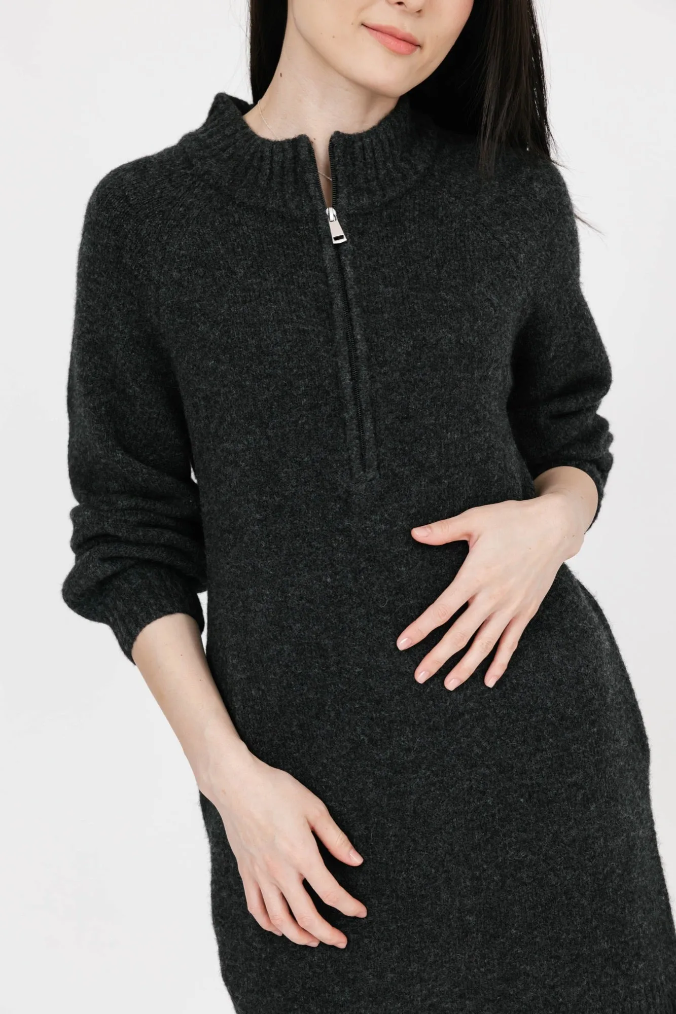 Rory Sweater Dress in Charcoal Mix