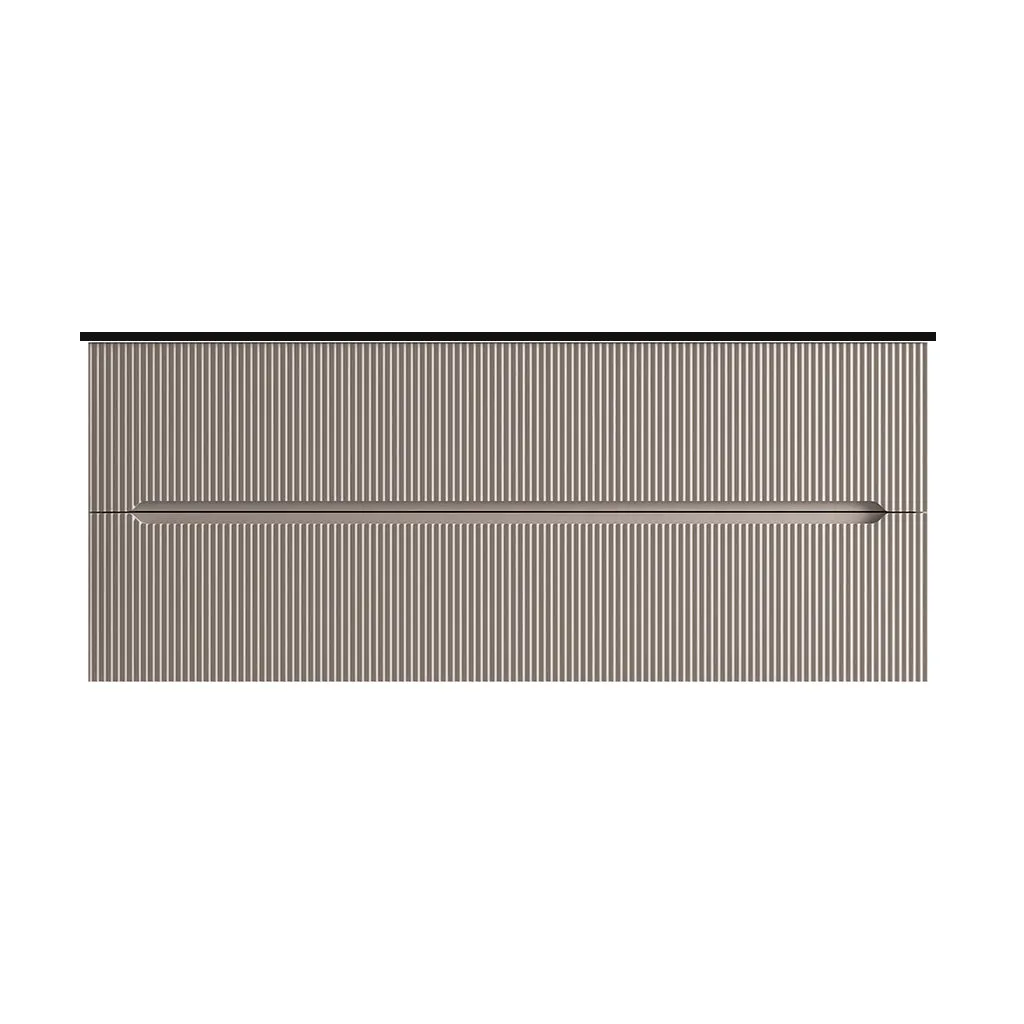 Runway 2 Drawers Bathroom Vanity with Solid Surface Matte Black without Faucet Hole - Wall Mount - 48" Mdf/Matt Warm Grey