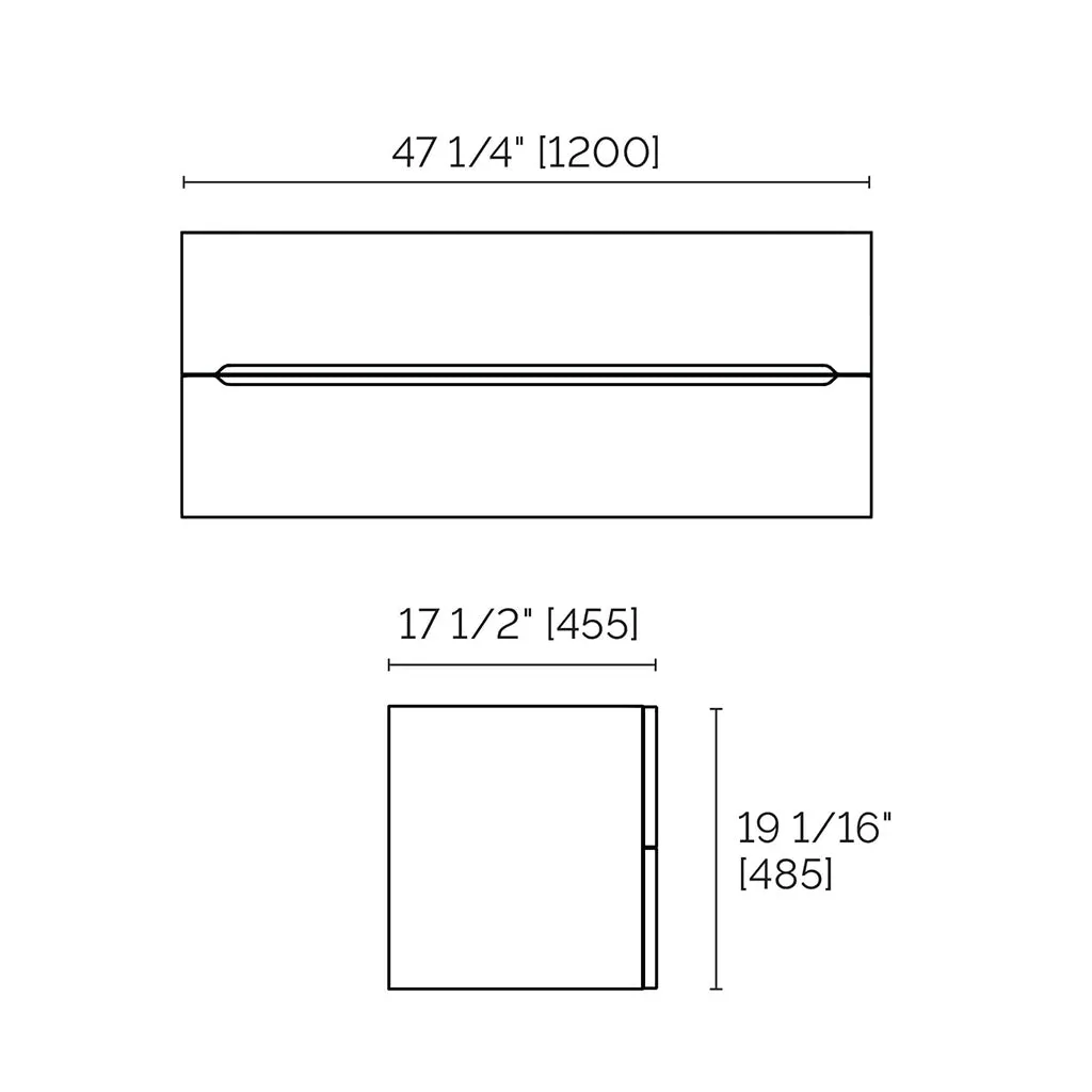 Runway 2 Drawers Bathroom Vanity with Solid Surface Matte Black without Faucet Hole - Wall Mount - 48" Mdf/Matt Warm Grey