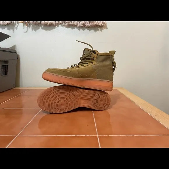 SF Air Force 1 Mid 'Desert Moss' Sneakers Size 6.5Y