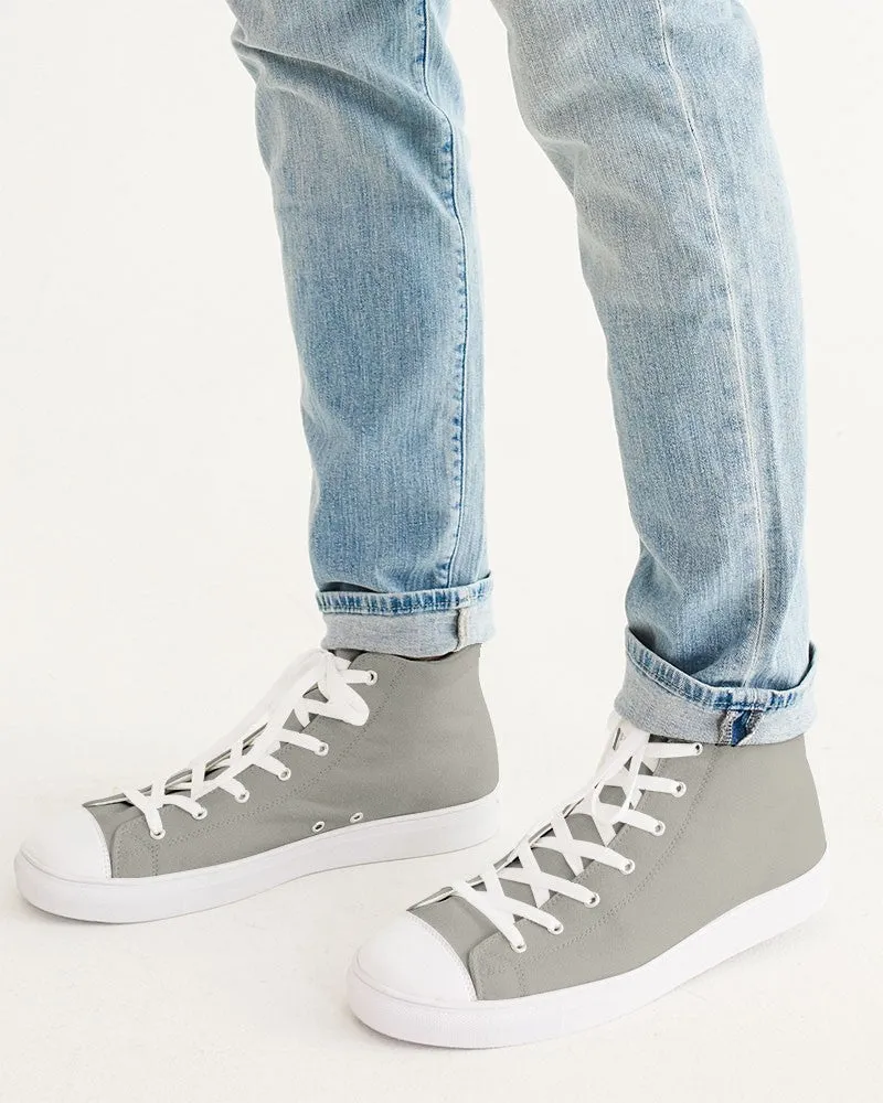 Shaded Pale Yellow Gray High-Top Canvas Sneakers | Men's | C0M0Y10K30