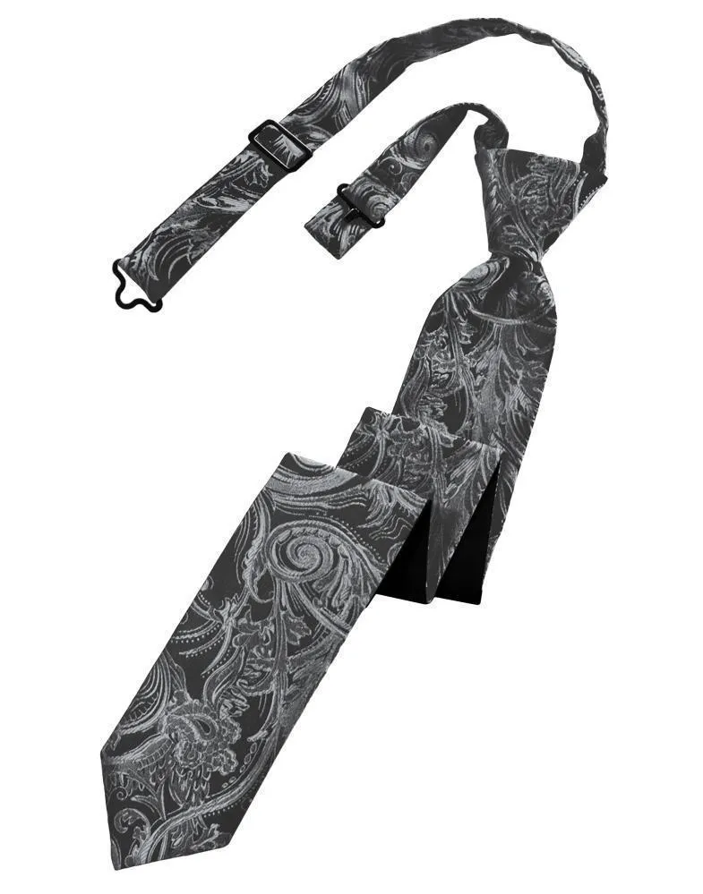 Silver Tapestry Skinny Necktie