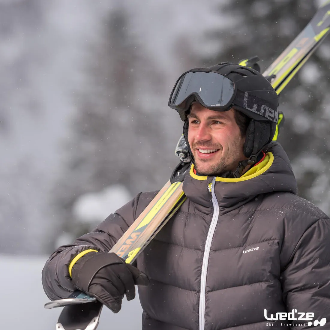 SKI-P 500 MEN’S WARM SKI JKT - GREY
