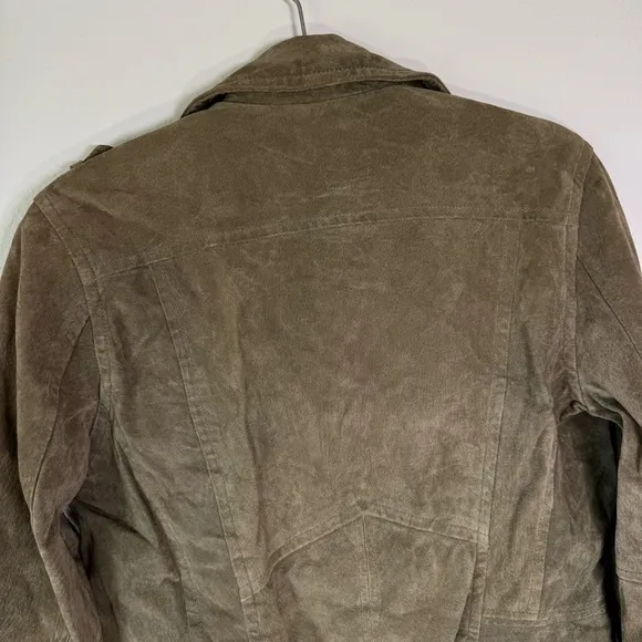 SL8 Olive Green Suede‎ Moto Jacket Small