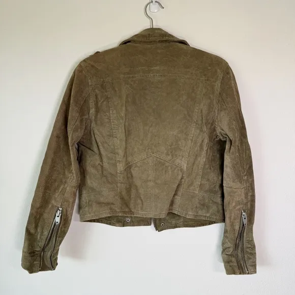 SL8 Olive Green Suede‎ Moto Jacket Small