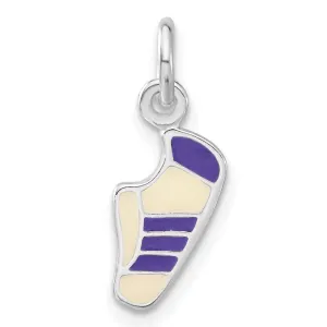 Sterling Silver Purple Enameled Sneaker Charm