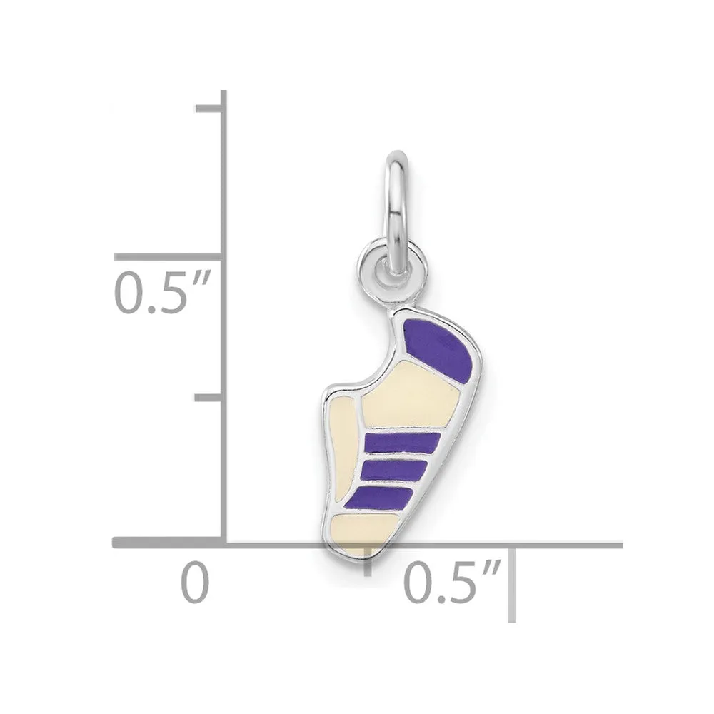 Sterling Silver Purple Enameled Sneaker Charm