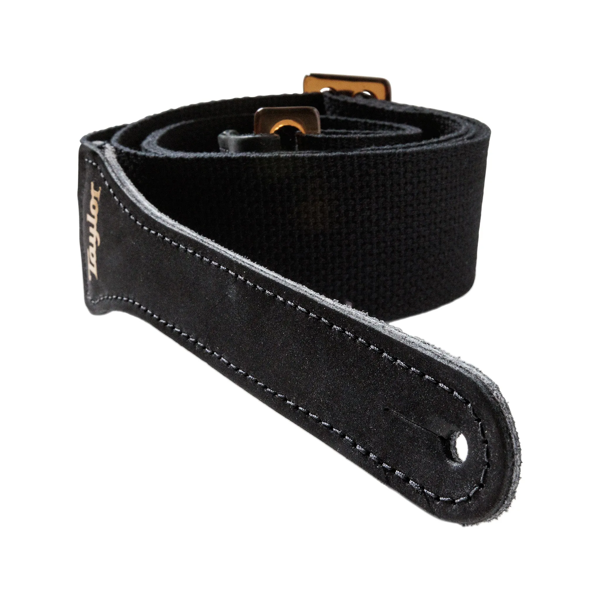 Taylor 2Inch GS Mini Guitar Strap w/Amber Buckle, Black Cotton